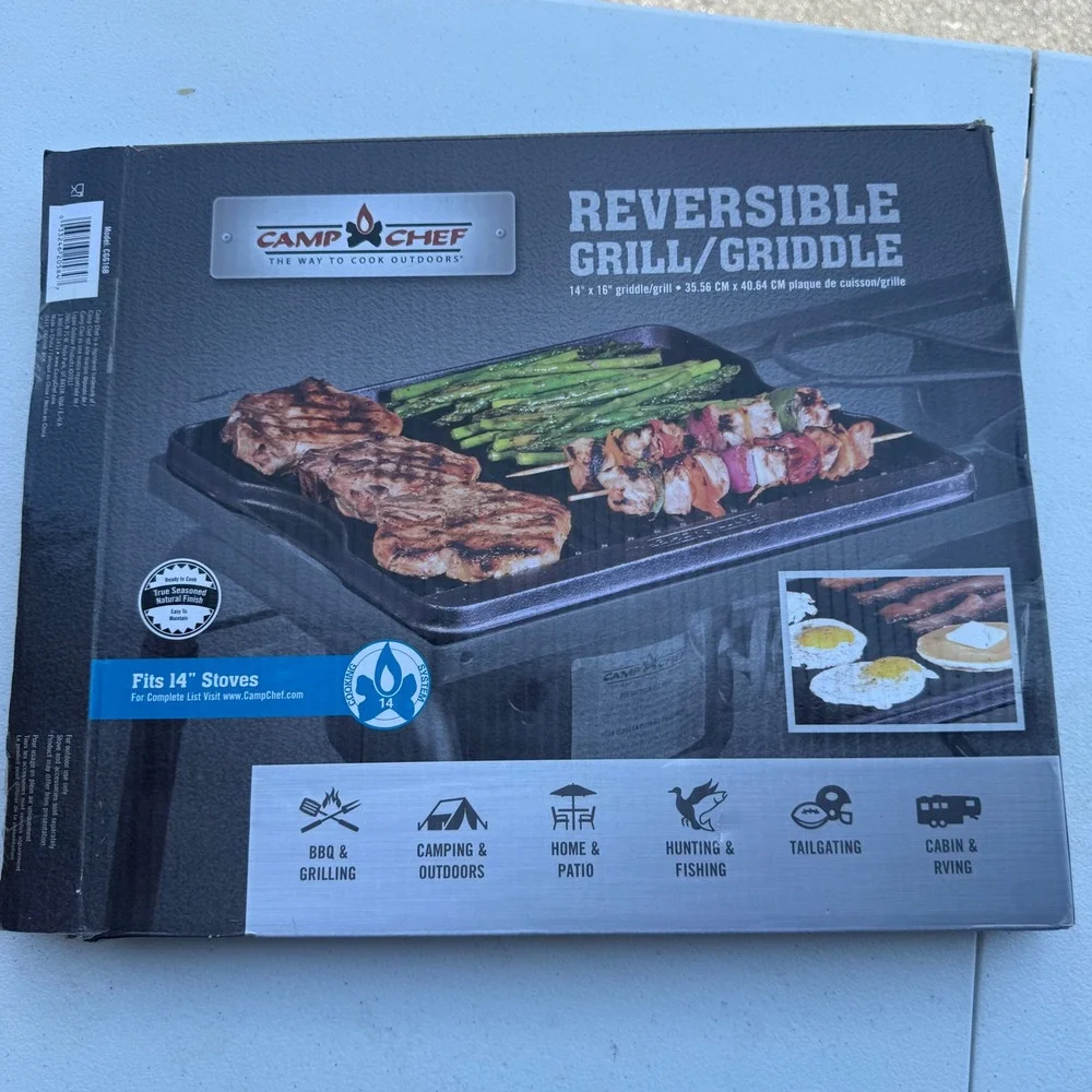 Camp Chef Reversible Grill Griddle 14x16 Cast Iron CGG16B for 14in Stoves NEW